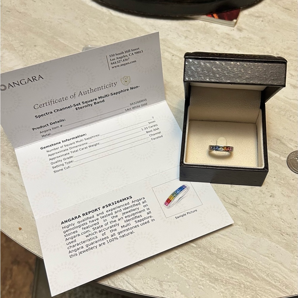 14kt White Gold 1.33 CT Multi Sapphire Ring